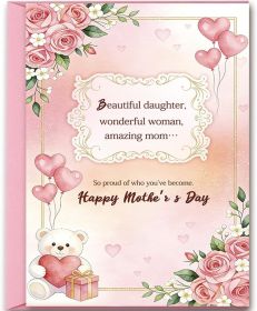 Funny Mother's Day Card for Mom, Humor Mothers Day Gift Ideas from Daughter Son,Unique Mom Gifts With Pink Envelope for Her (Style: OJ 054)