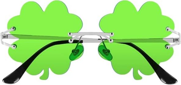 St. Patrick's Day Sunglasses for Women Men, Irish Shamrock Sunglasses Green Four Leaf Clover Glasses Costume Party (Color: Four Leaf Clover Light Green)
